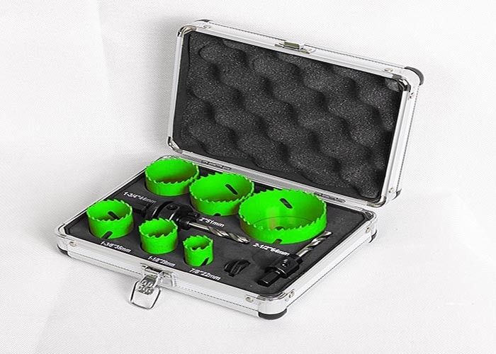Drill Stainless Steel / Metal Hole Saw Set 22mm 29mm With Aluminium Case