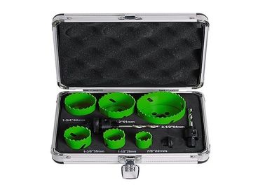 Drill Stainless Steel / Metal Hole Saw Set 22mm 29mm With Aluminium Case