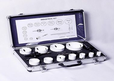 13PC Metal Cutting Hole Saw Set With Extension Ba , Hex Shank Arbor