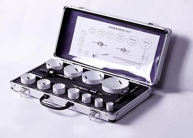 13PC Metal Cutting Hole Saw Set With Extension Ba , Hex Shank Arbor