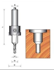 TCT countersink bit with red (LH) or black (RH) color painted surface