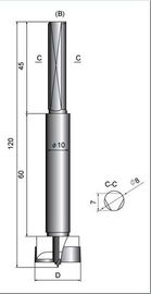 Hinge boring bit with heat treatmen steel body for making through holes