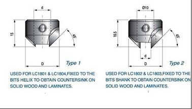 Durable micro - grain carbide tips TCT countersink cutters