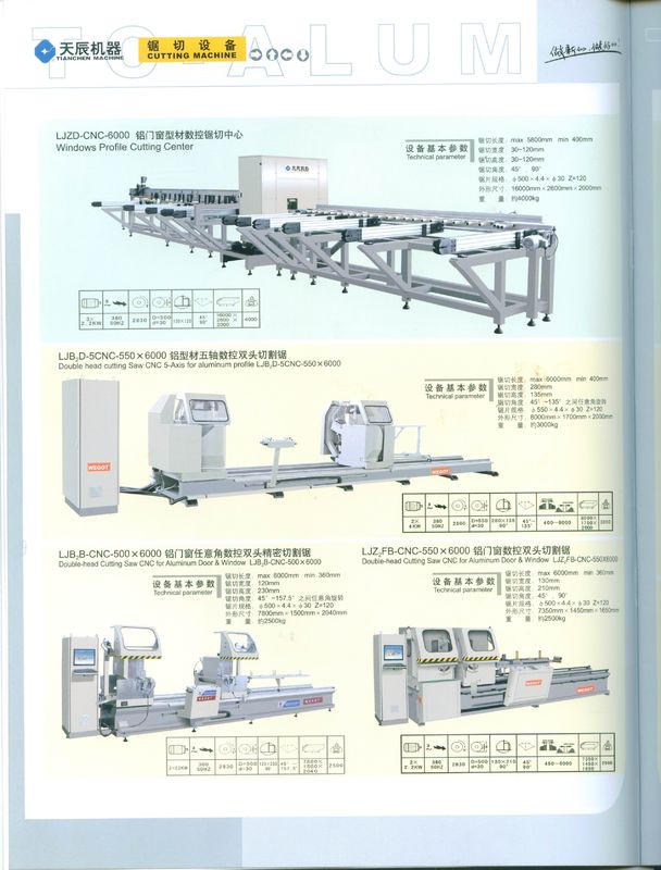 Double-head  cutting Saw CNC 5-axis for aluminum profile LJB2D-5CNC-550X6000