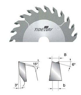Black and red painted color scoring TCT circular saw blades - taper teeth