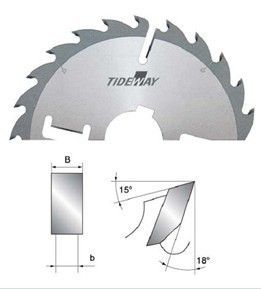 Multi TCT circular saw blades with carbide wipers, finished cutting surface