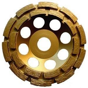 Sintered Brazed Double Row Diamond Cup Grinding Wheel For Concrete 3"  6"  7"